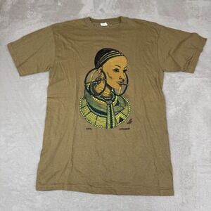 VTG Kenya‎  Maasai Girl Shirt Mens XL Brown Preowned Shirt Cotton